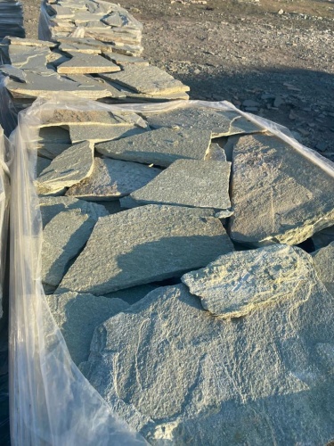 Плитняк златолит зелёный для цоколя, отмостки купить в Самаре