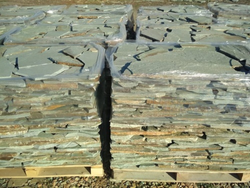 Плитняк златолит зелёный для цоколя, отмостки купить в Самаре