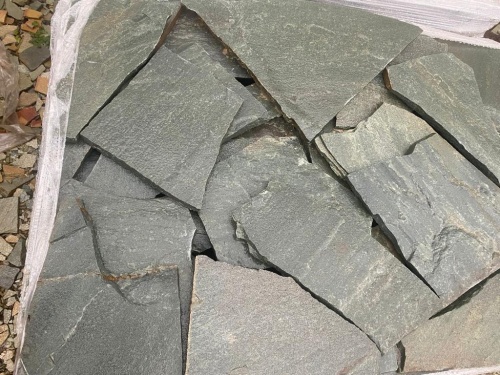 Плитняк златолит зелёный для цоколя, отмостки купить в Самаре