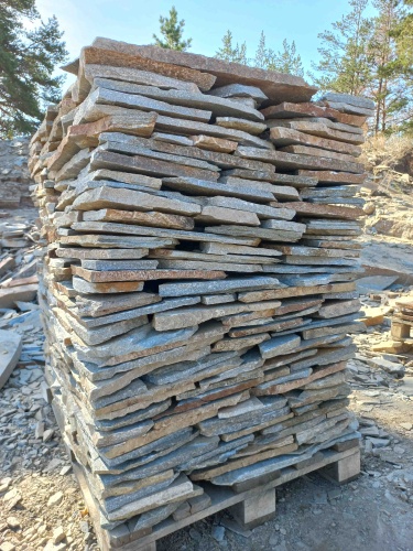 Плитняк златолит серебристый для цоколя, отмостки купить в Самаре