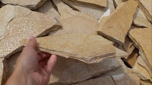 Плитняк златолит жёлтый для цоколя купить в Самаре
